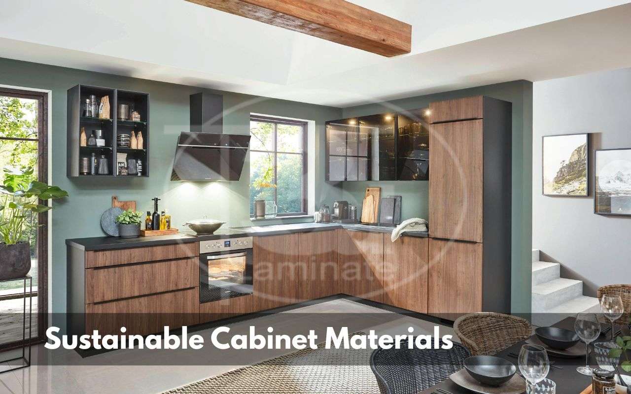 Modern bamboo kitchen cabinets in eco-friendly home