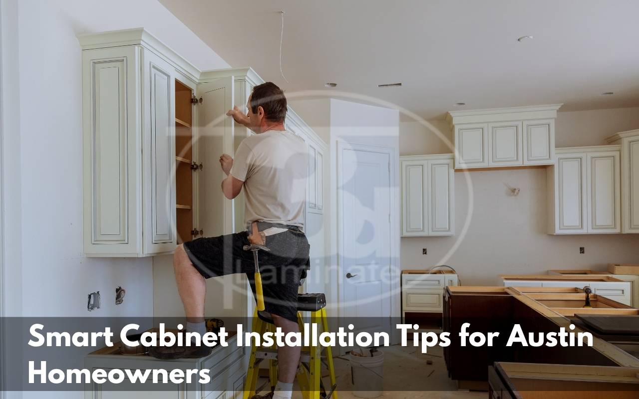 Common issues from poor cabinet installation shown side-by-side with correct method