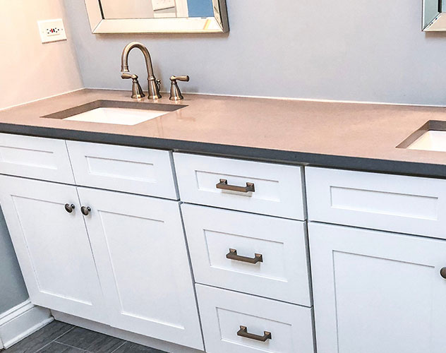 laminate countertop on a custom bathroom cabinet in Austin