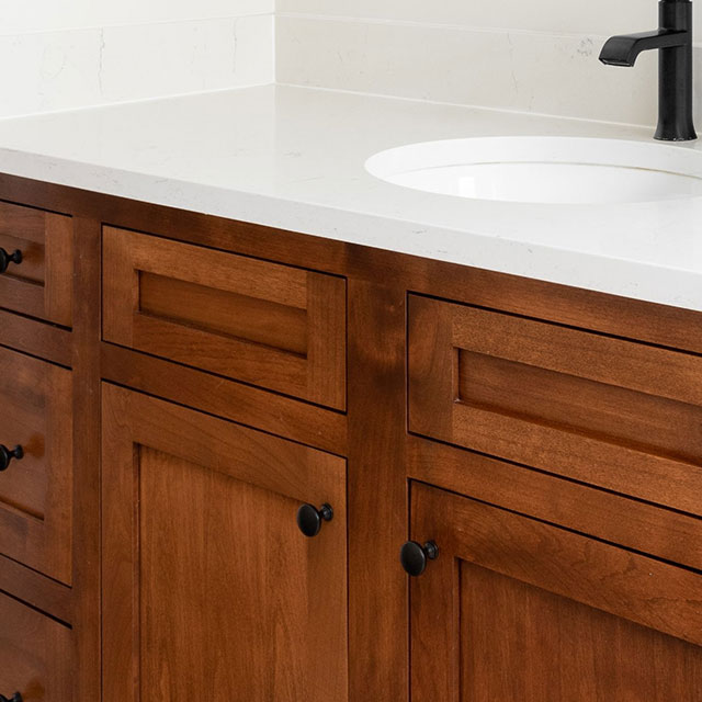 Laminate countertop installation on custom cabinet drawers in Leander TX