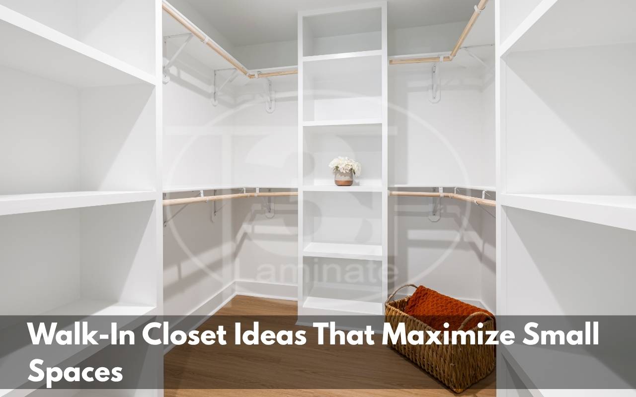 Stylish and efficient walk-in closet for a small bedroom