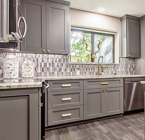 Cabinet door styles and custom finishes installed in Leander