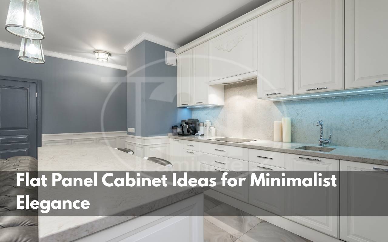 Modern kitchen with sleek flat panel cabinets in minimalist design