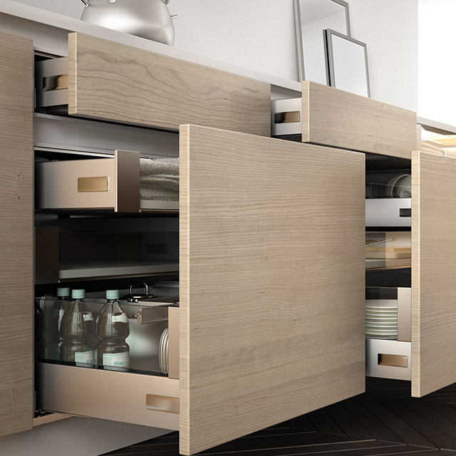 Modern kitchen with custom cabinets in Georgetown, TX, designed by Total 3D Laminate LLC.