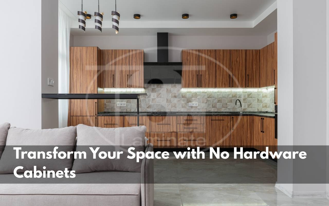 Modern kitchen featuring sleek no hardware cabinets with minimalist design