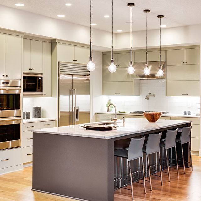 Stone and laminate countertop options for custom cabinets in Georgetown, TX