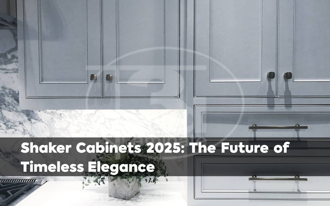 Modern shaker cabinets 2025 customized with two-tone colors and unique hardware