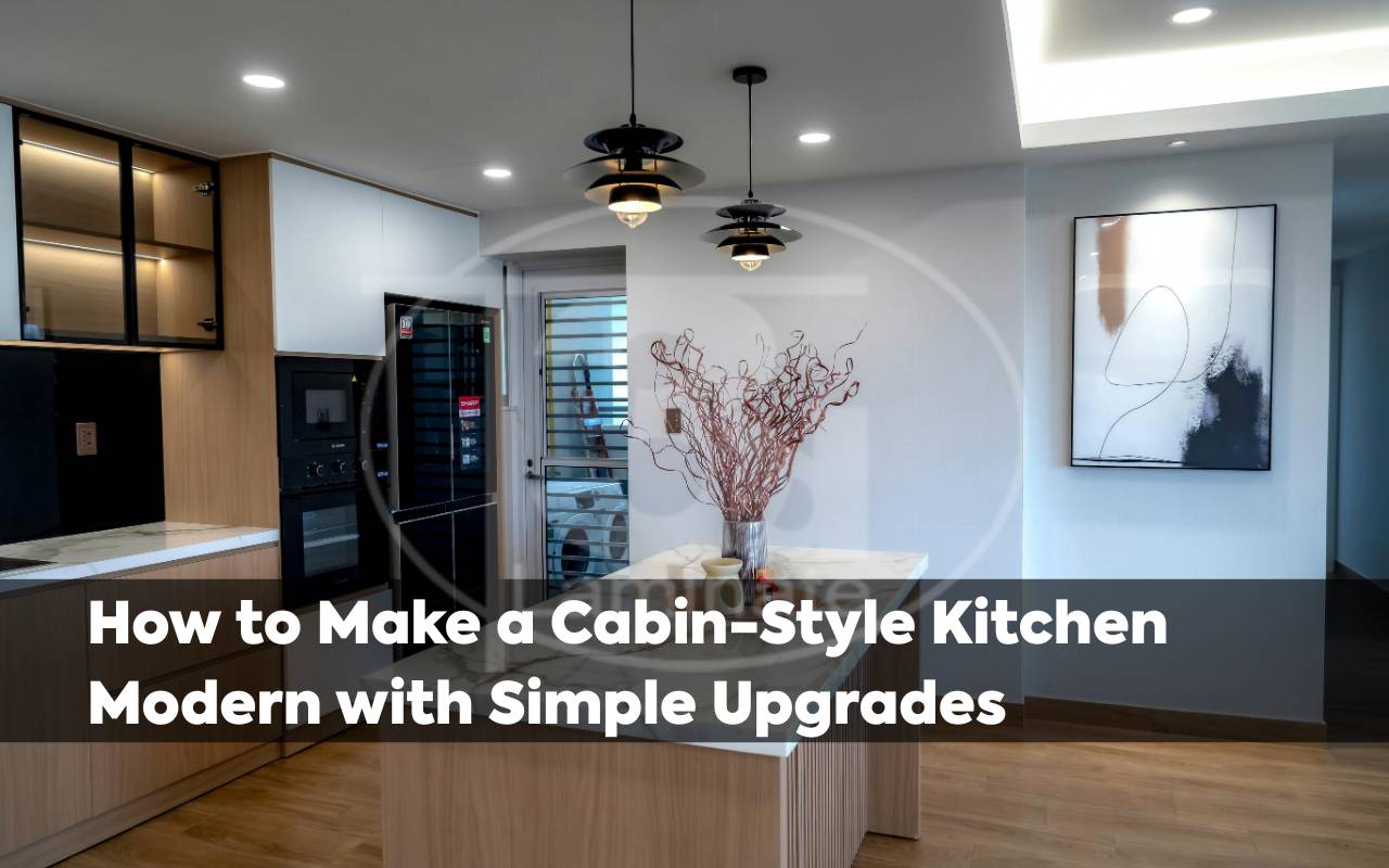 Lighting upgrades in a cabin-style kitchen modern