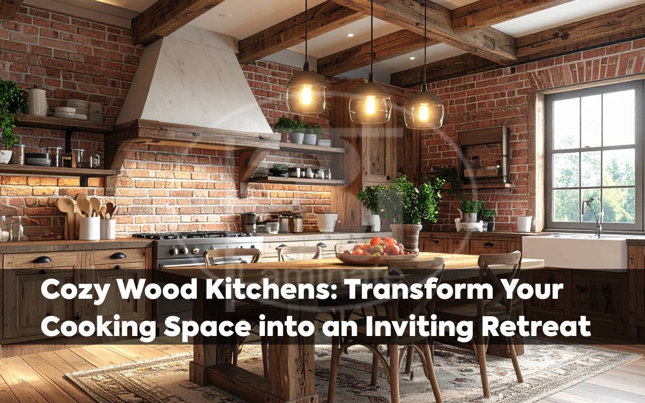 Rustic accents adding charm to cozy wood kitchens