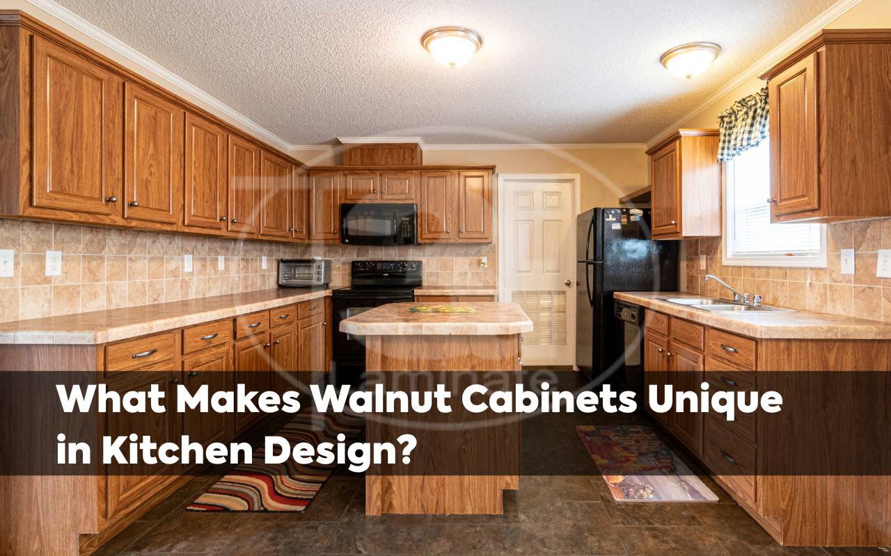 Modern kitchens with walnut cabinets featuring sleek countertops