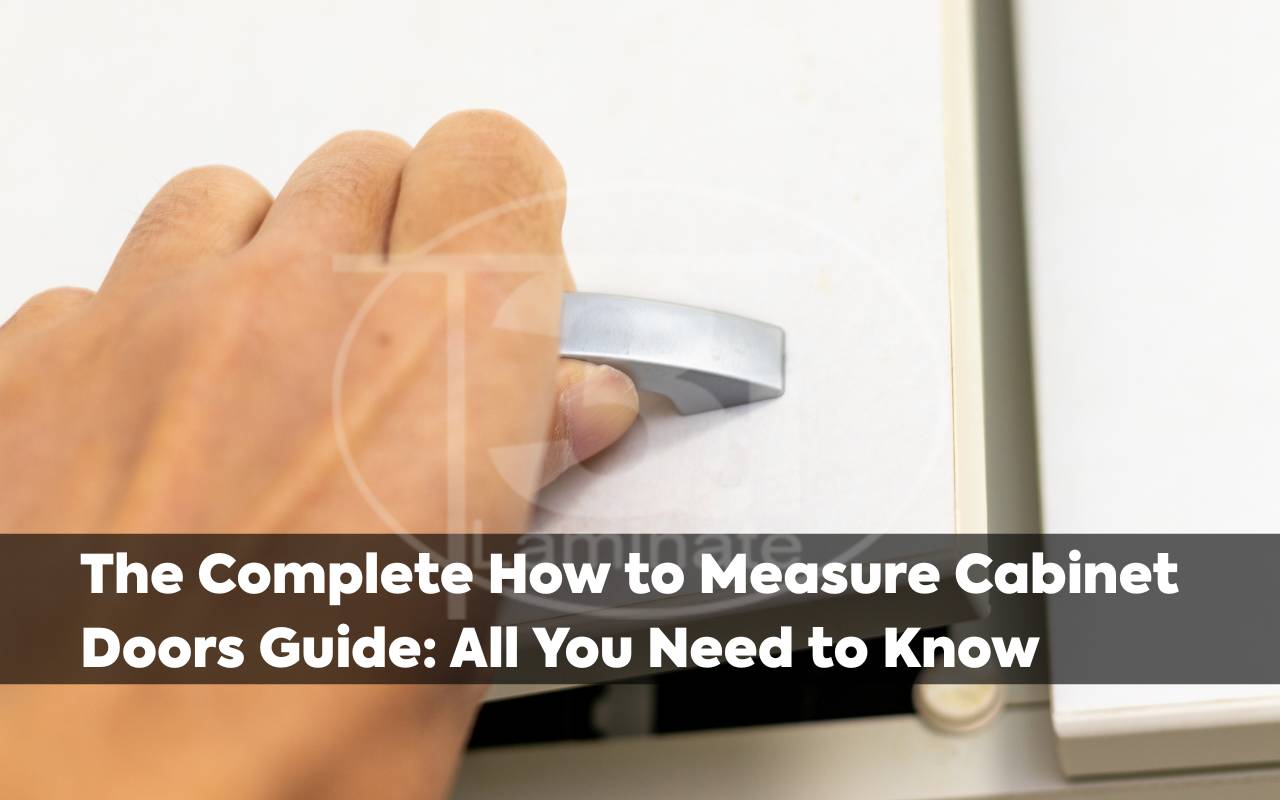 Close-up of hinge boring positions on the back of a door to support how to measure cabinet doors correctly